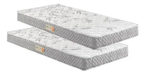 Kit 2 Colchões Solteiro D23 Espuma Ecoflex Preto 88x188x14cm