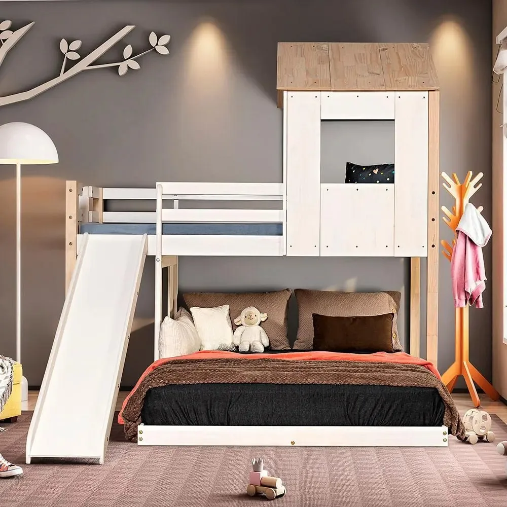 Beliche Casal Montessoriano Family Com Escorregador Natural/ Cor Natural