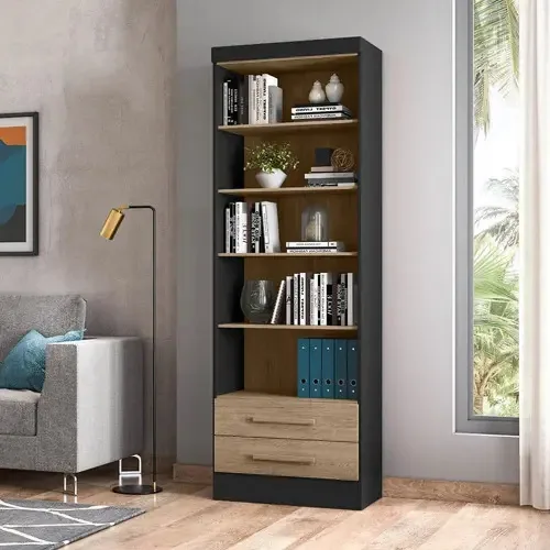 Estante Para Livros 2 Gavetas Qmovi Wt