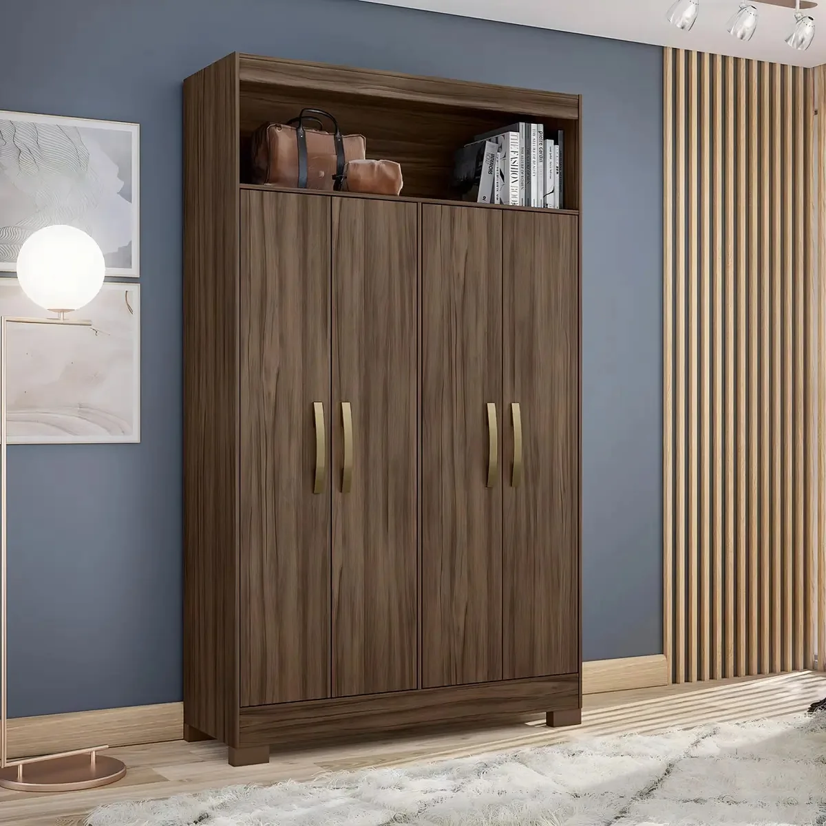 Armário Para Lavanderia Notável Móveis Notável Móveis De 187cm X 110cm X 38cm Nogal Trend