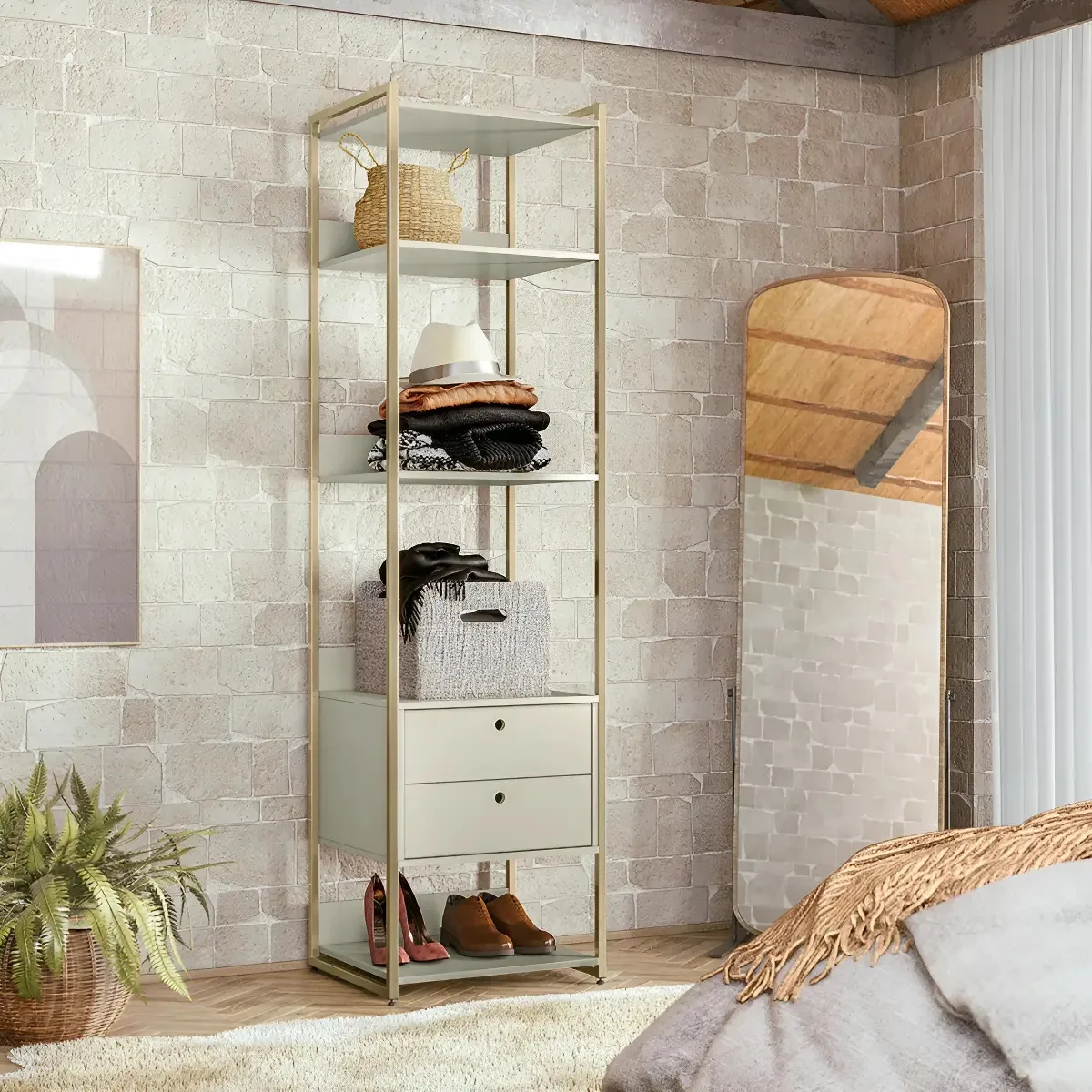Estante Para Livros Industrial 2 Gavetas 5 Prateleiras 03 Wt
