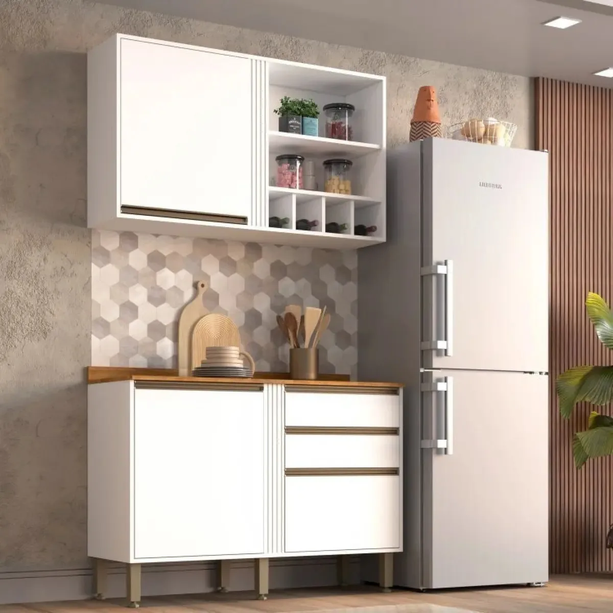 Cozinha Modulada Compacta 2 Peças Lara Sallêto Móveis Wt