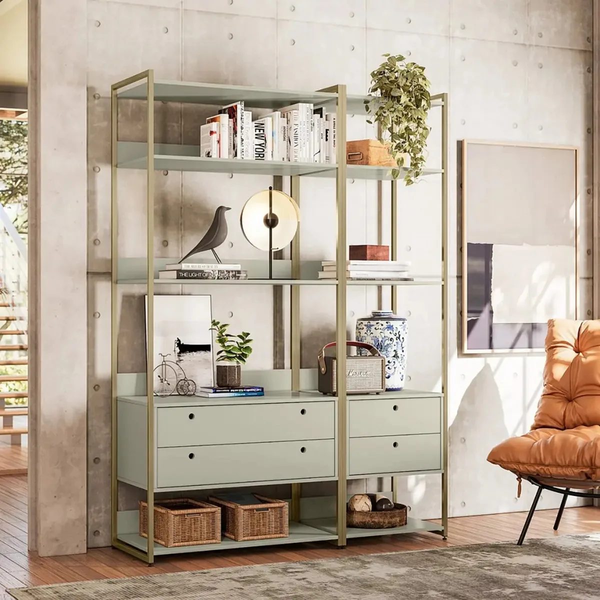 Estante Para Livros Modulado Industrial 4 Gavetas 10