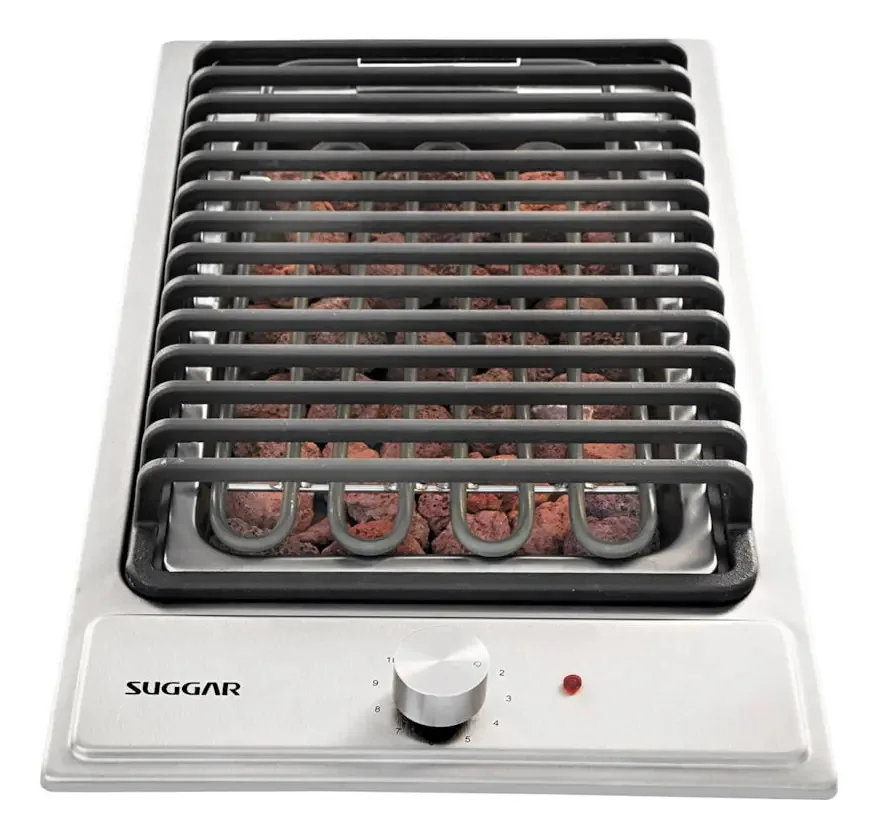 Cooktop Elétrico Inox Barbecue Churrasqueira Com Grelha