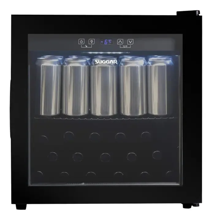 Cervejeira Suggar 48L Preta com Porta de Vidro