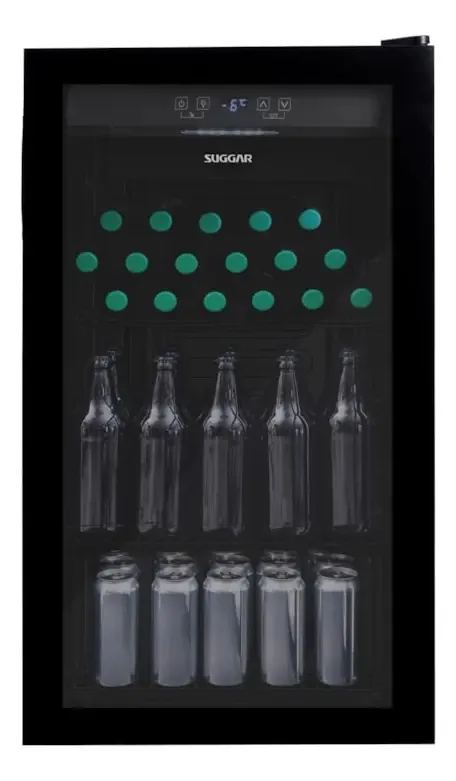 Cervejeira Suggar 98l Preto Porta De Vidro Preto