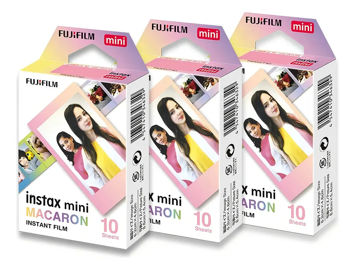 Filme Instantâneo Instax Mini 30fotos Borda Macaron Fujifilm