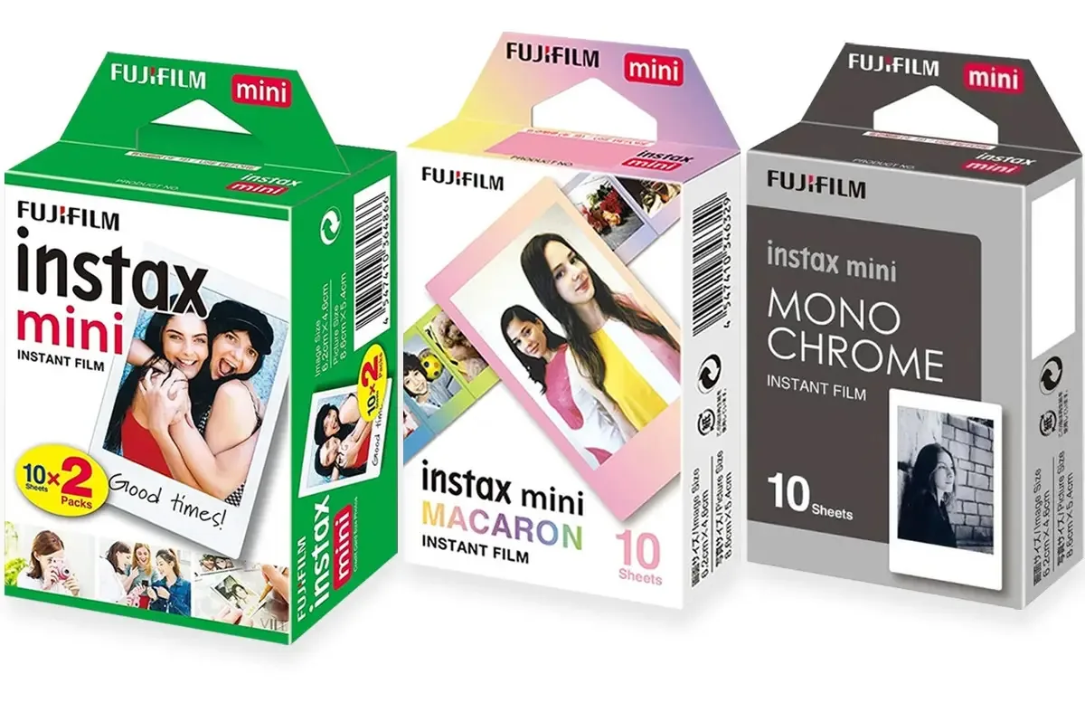 Combo Filme Instax Mini 40fts Macaron + Monochrome + Branco