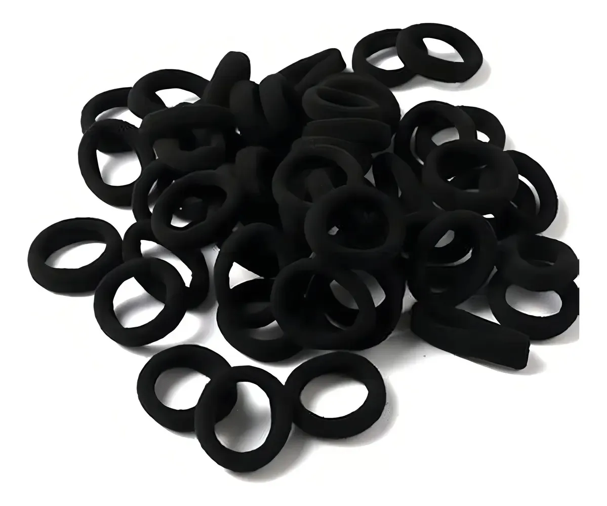 144 Elásticos Rabico Xuxinha Tipo Meia Para Cabelo Atacado Cor Preto Liso