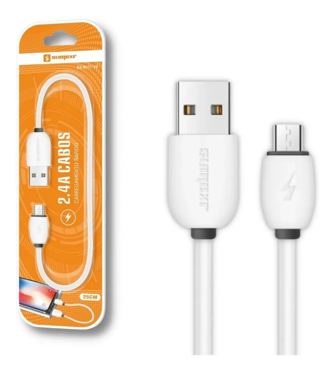 Cabo Carregador Para Power Bank Curto Pequeno Resitente Ráp