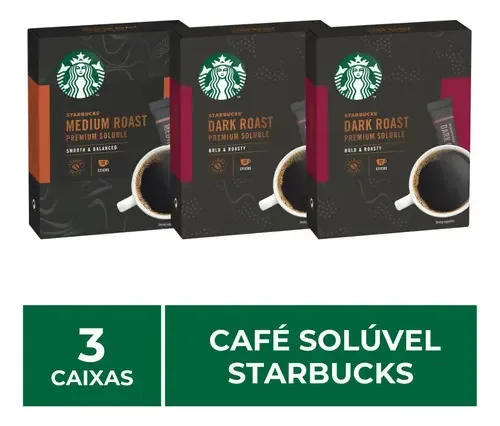 3 Caixas De Café Solúvel Instantâneo, Starbucks