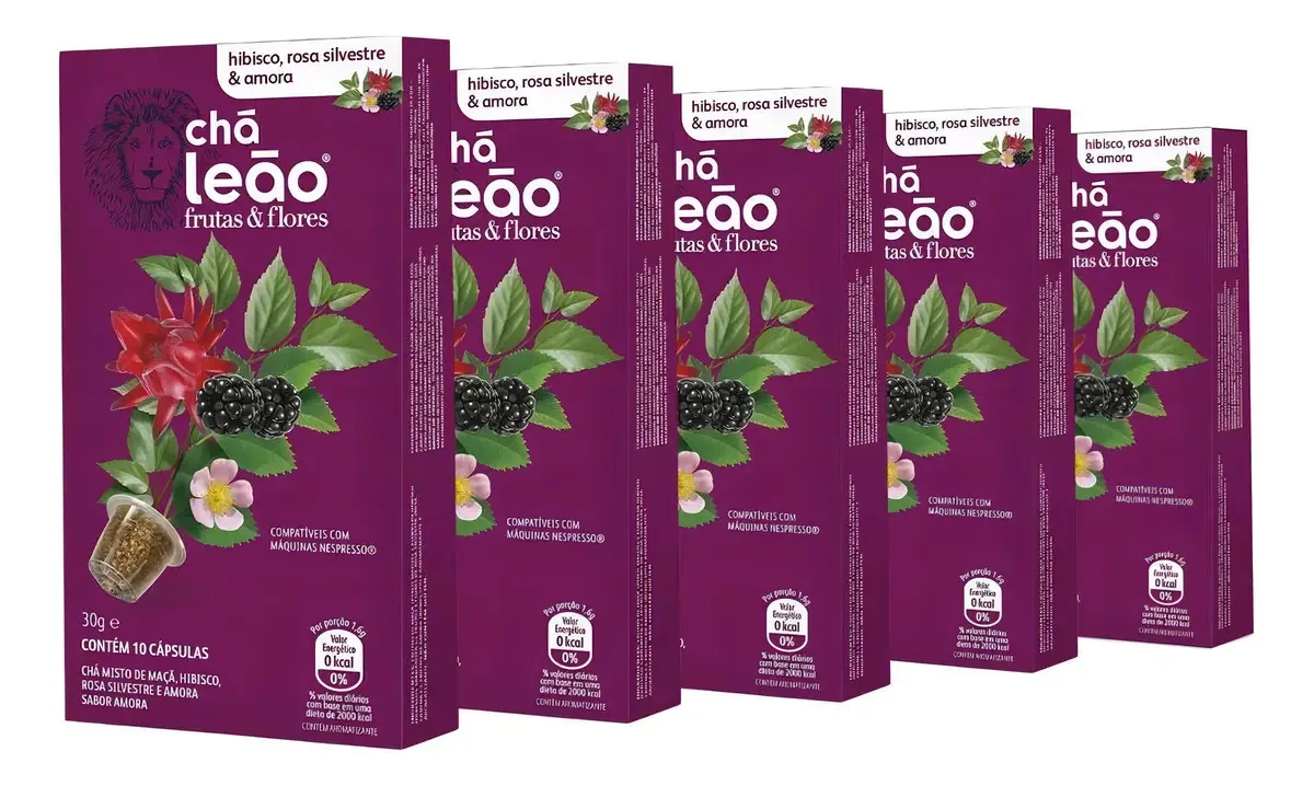 50 Cápsulas Para Nespresso, Hibisco, Chá Leão