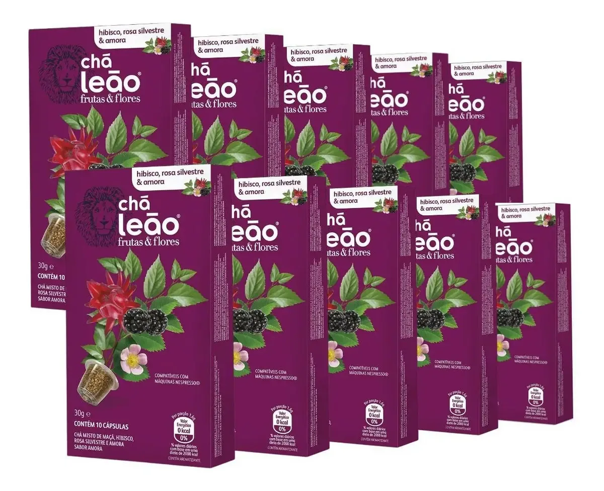 100 Cápsulas Para Nespresso, Hibisco, Chá Leão