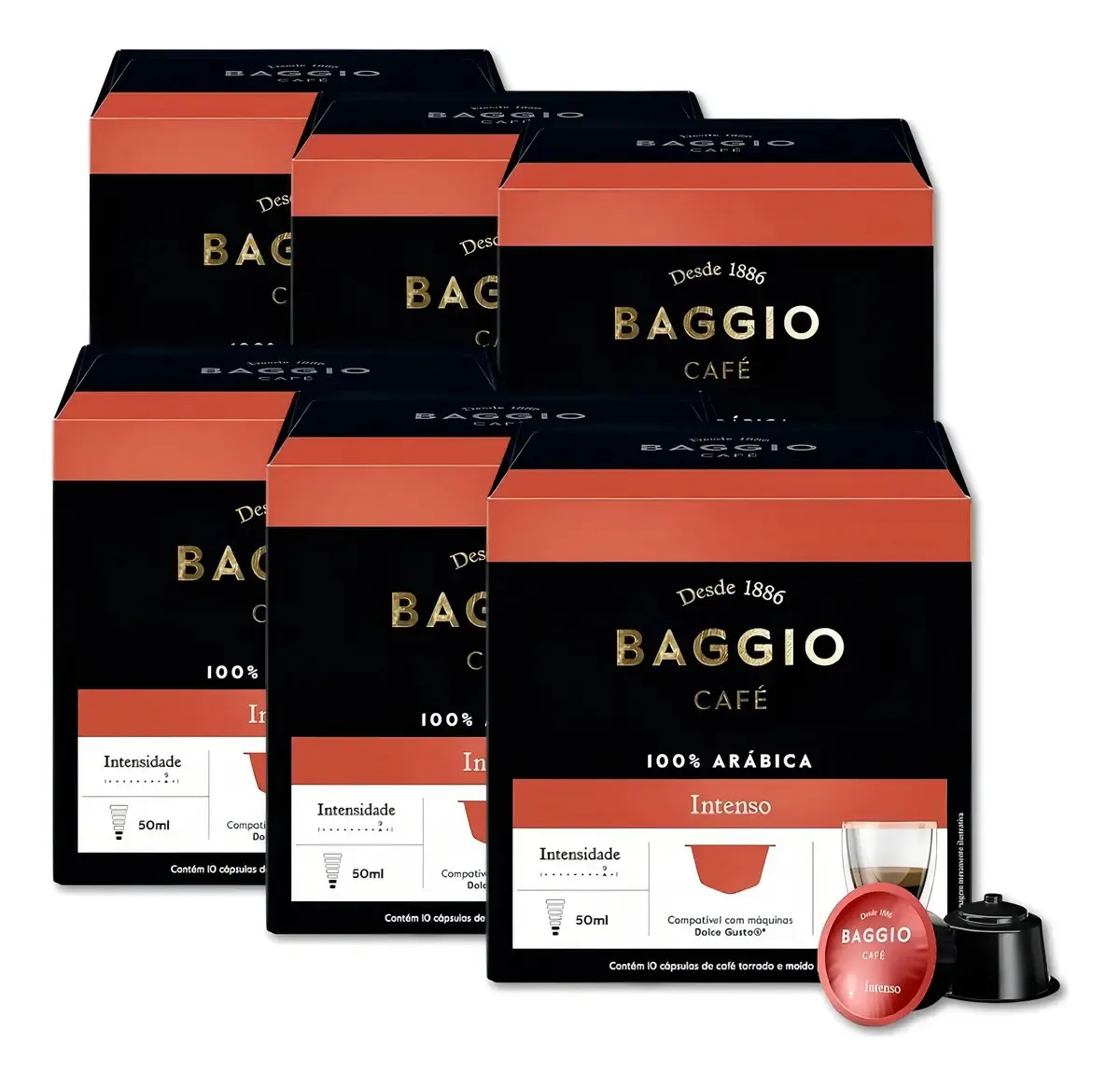 Café intenso en cápsula Baggio 100% Arabica