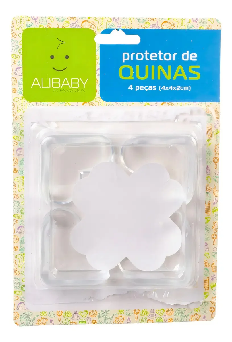 Kit de Protetores de Quina para Móveis Alibaby, em PVC Transparente (4 Peças)