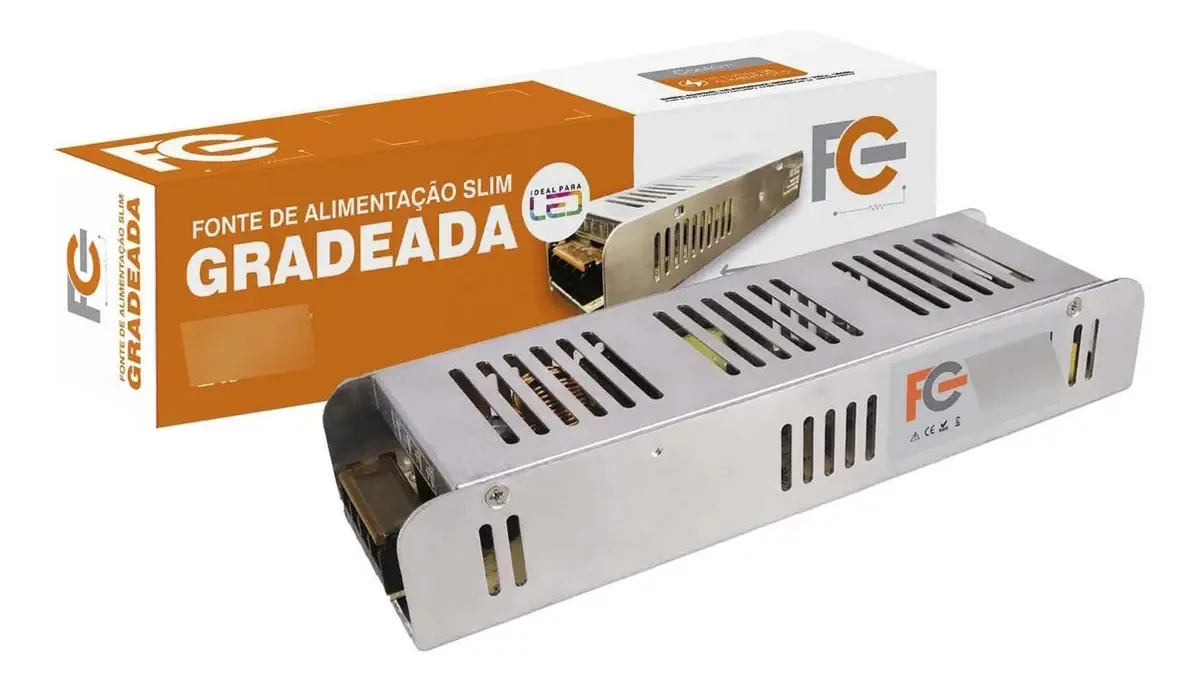 Fonte Slim 12V 20A 240W Fc Fontes Ajustável para Fita LED e Segurança