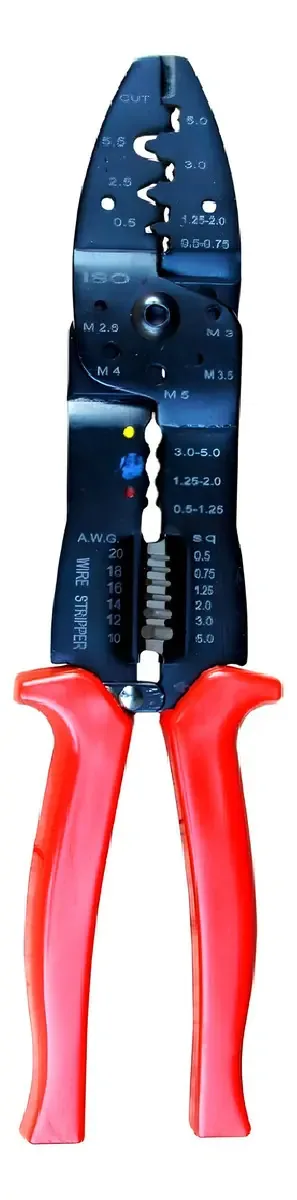 Alicate Crimpador Multifuncional Bovenau R010254 Cortar Descascar Cabos 5,5mm