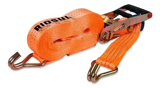 Cinta Catraca Riosul Laranja 9m 1500kg 5cm Linha Pesada