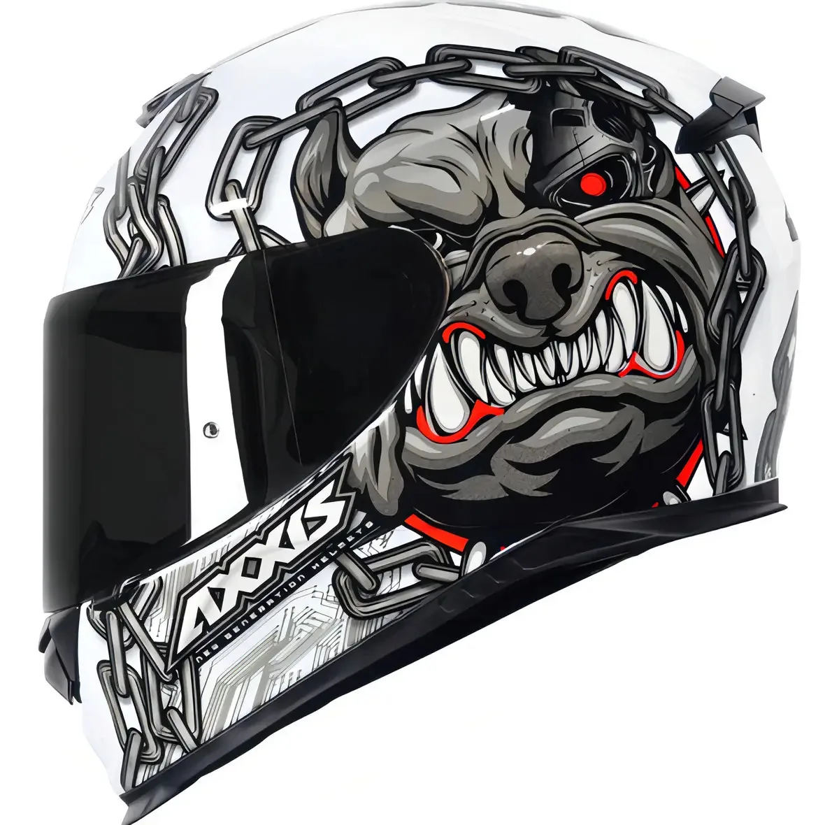 Capacete Axxis Eagle Bull Cyber Branco Cinza