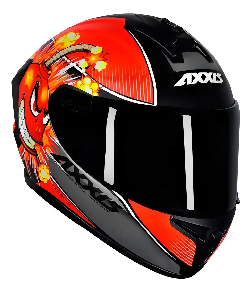 Capacete Axxis Draken Bomb Vermelho Moto Kart