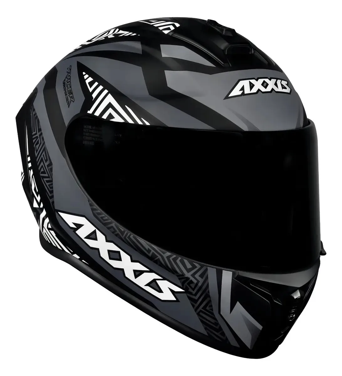 Capacete Axxis Draken Tracer Fosco Cinza + Viseira Fum