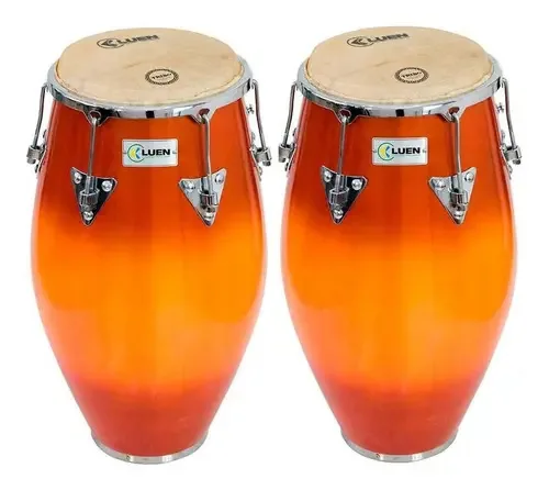 Par De Conga Luen Tribo 10 1/2 E 11 1/2 Honey Burst Animal