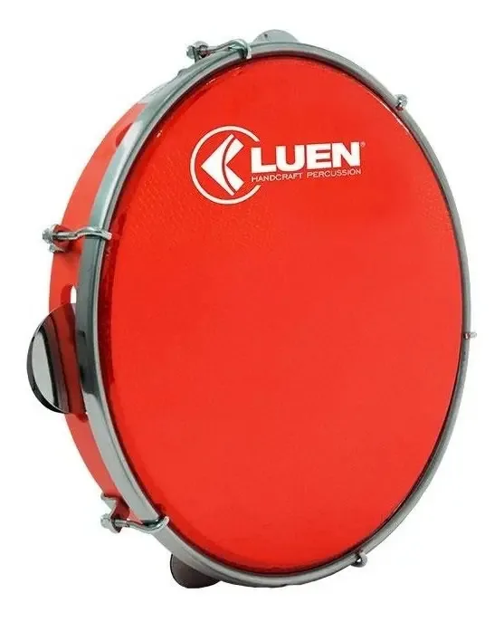 Pandeiro 12 Polegadas Abs Holográfico Vermelho Luen 40157vm