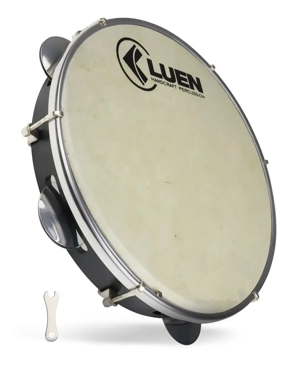 Luen Pandeiro 10 Abs Preto Pele Animal Cor Outro