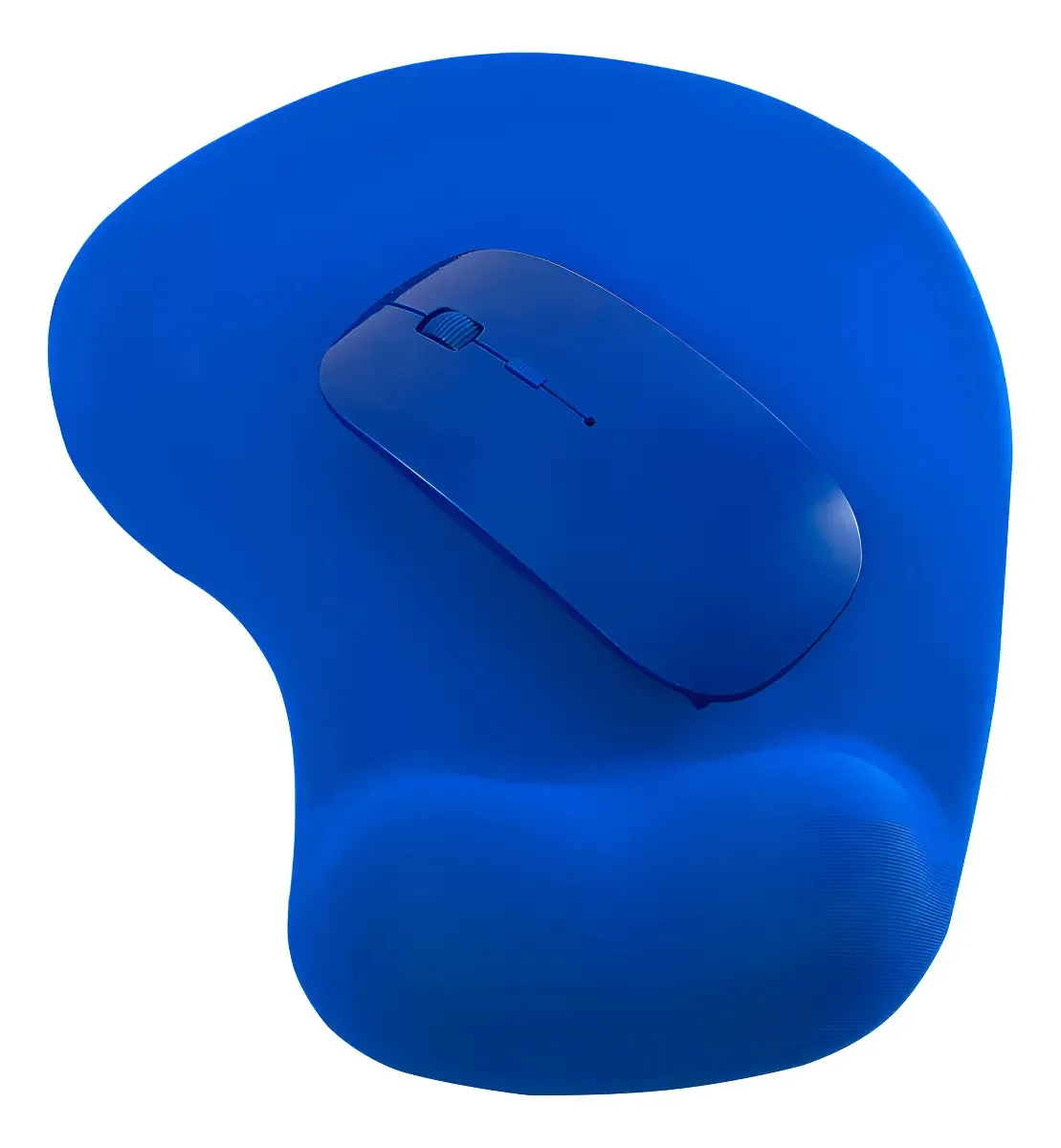 Kit Mouse Sem Fio E Mouse Pad Ergonômico Topget Azul