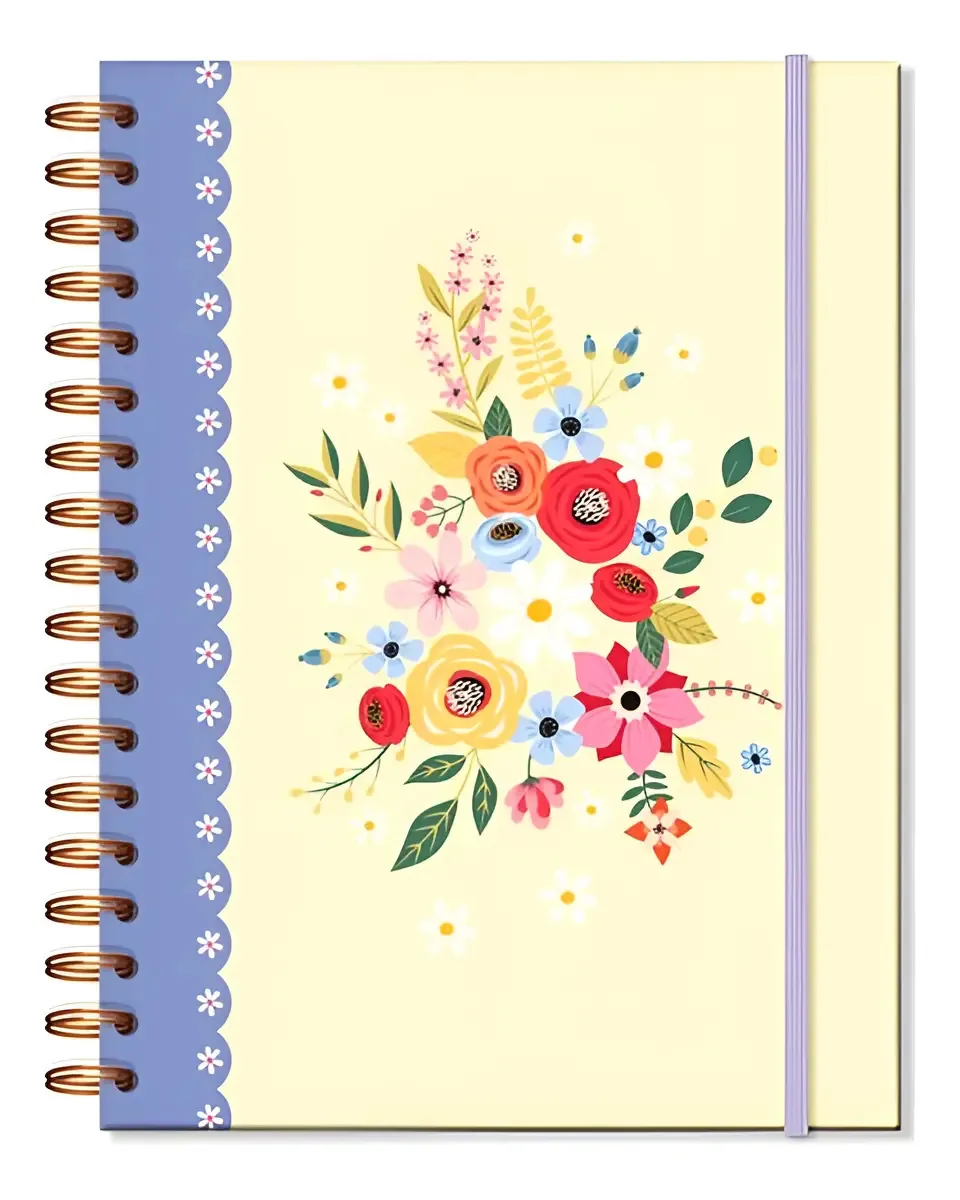 Caderno De Folhas Removíveis Pautas Brancas Buquê