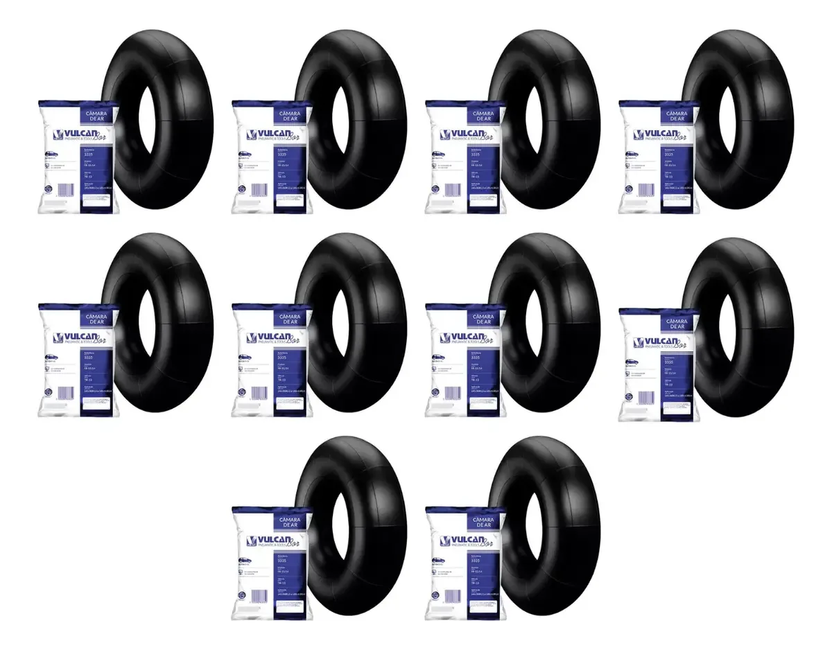 Kit Com 10 Câmaras Ar Vulcan Bor Carros Automóveis Aro 13 14