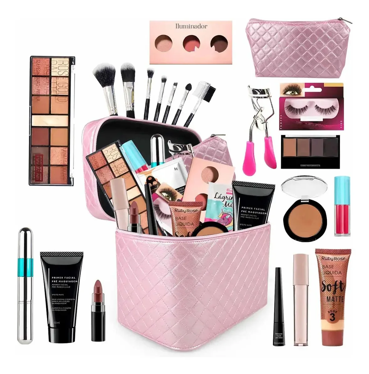 Maleta + Kit Maquiagem Completa Luisance Rubys + Bz15 Cor Bege