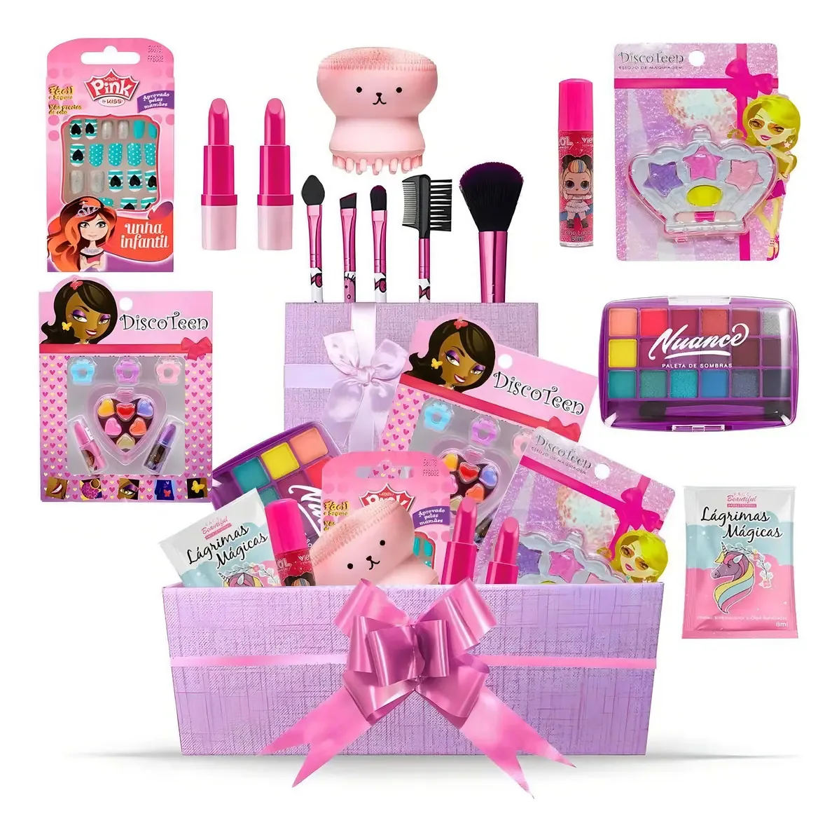 Kit Maquiagem Infantil Bazar Na Web - Sombras, Batons e Acessórios