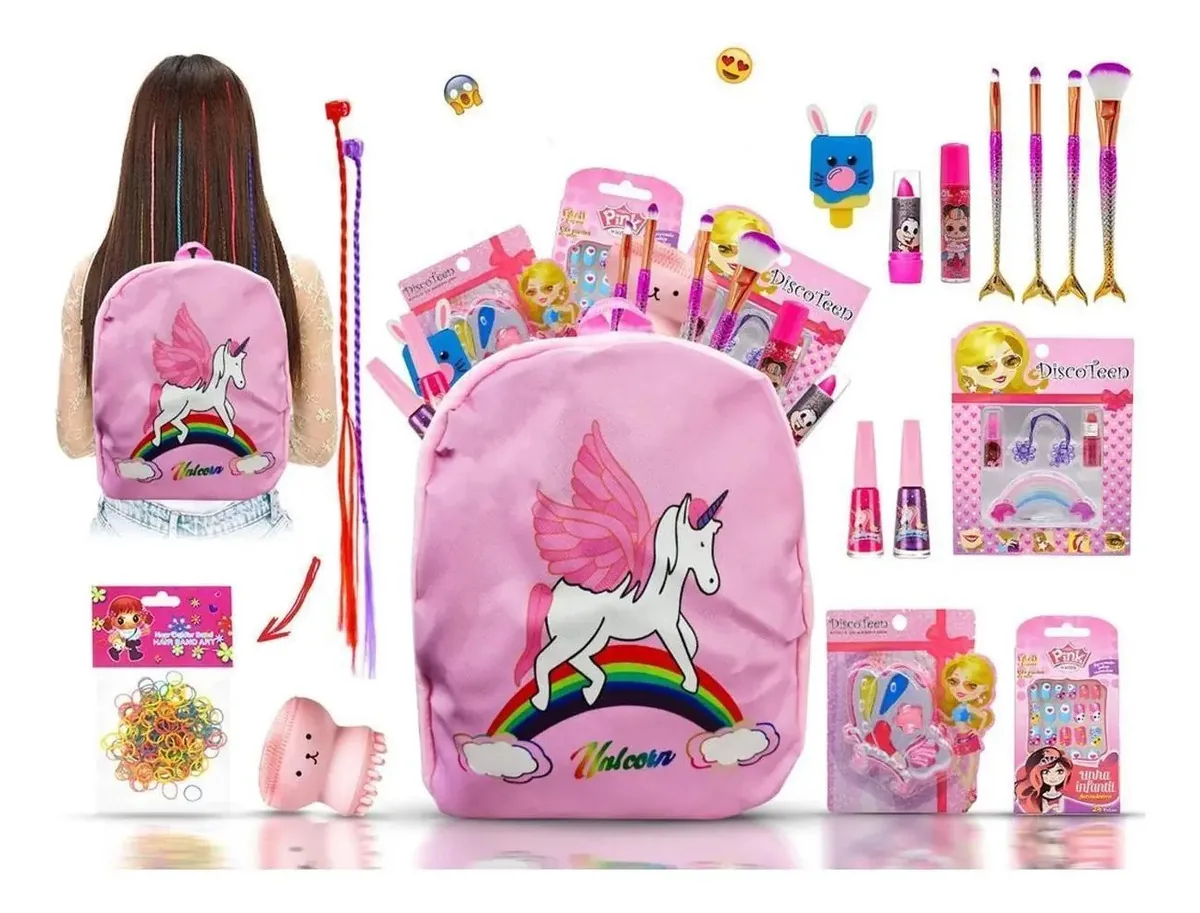 Kit Maquiagem Infantil Batom Pincel Sereia Bz132