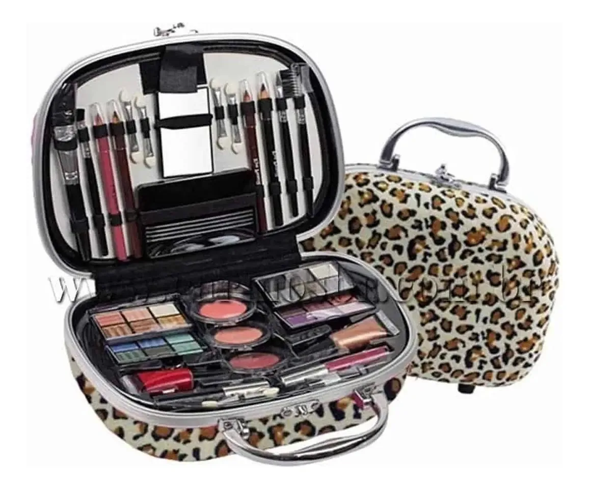 Maleta De Maquiagem Completa Profissional + Touca - Oncinha