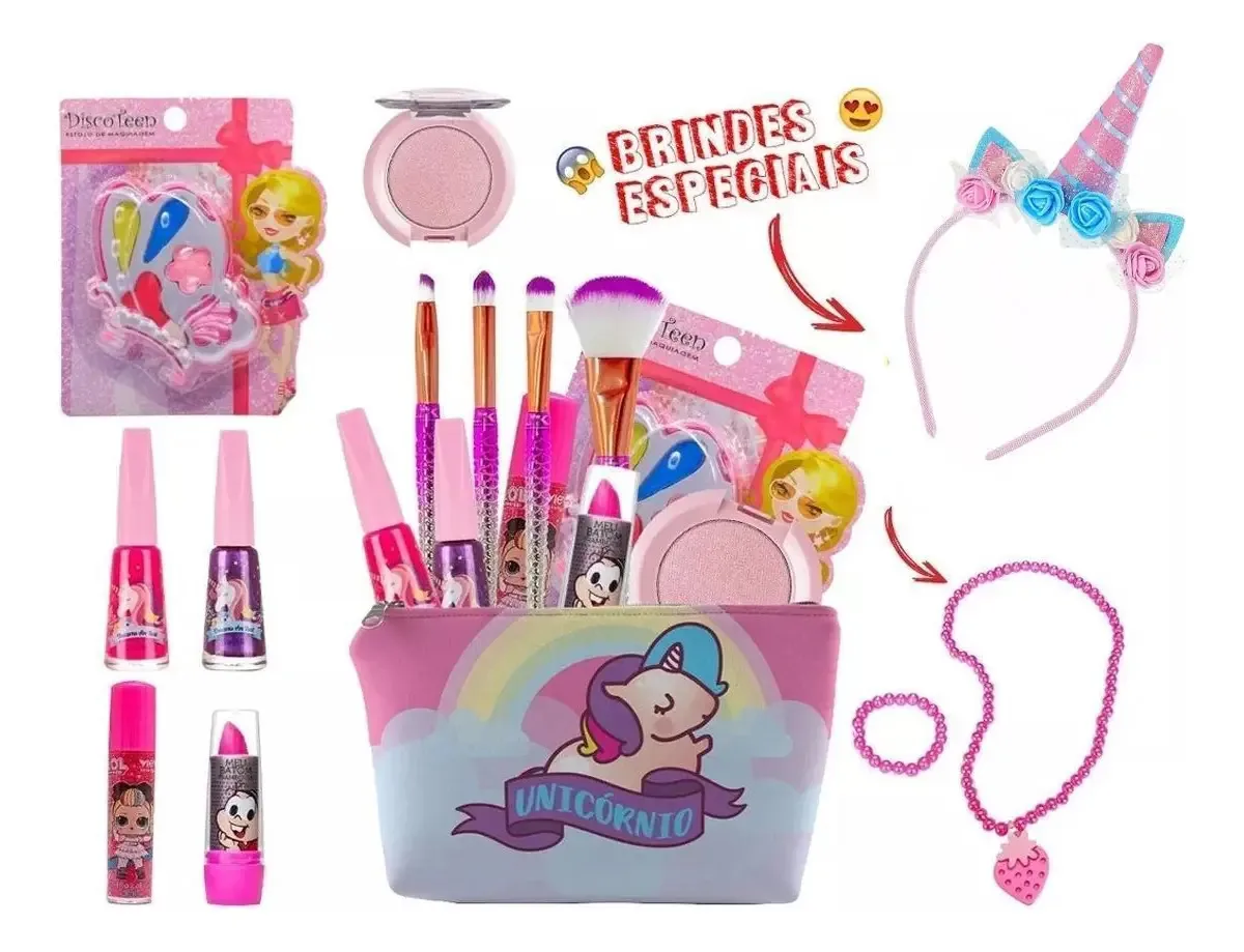 Kit De Maquiagem Infantil Completo Bz138