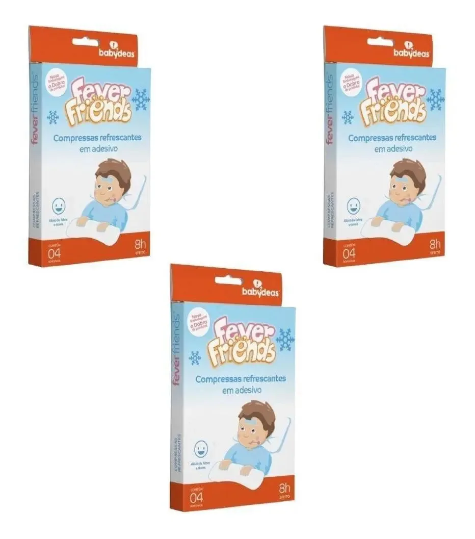 3 Fever Friends - Compressa Refrescante Em Adesivo -babydeas
