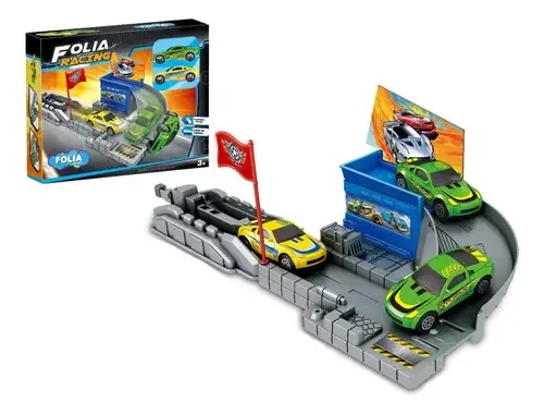 Pista De Carros Tipo Hot Wheels Lançador E Looping