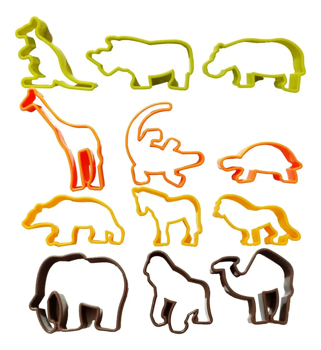 Cortador Biscoitos Animais 12 Peças Cor Colorido