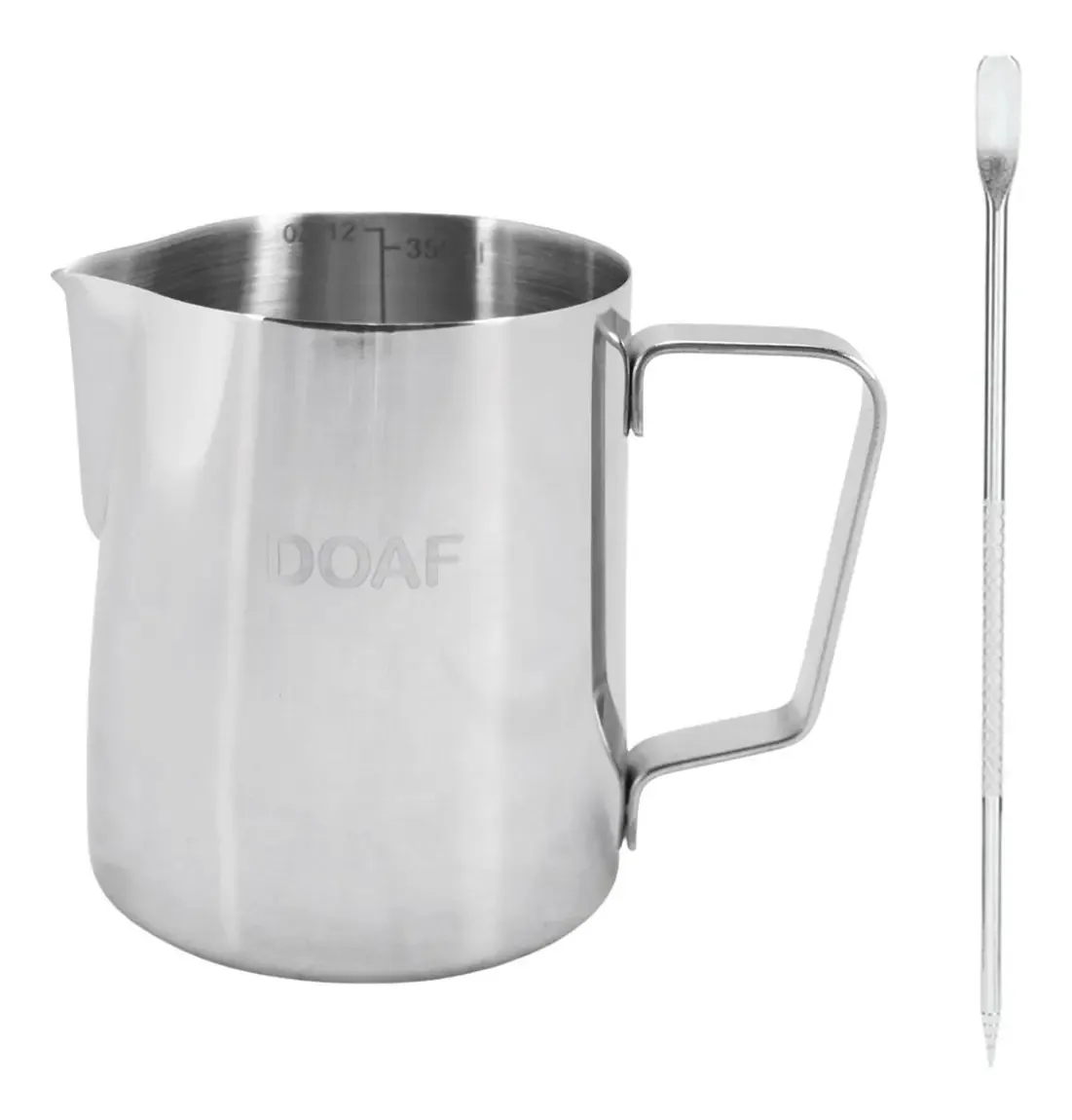 Jarra Pitcher Leiteira Inox 350ml + Caneta Agulha Barista