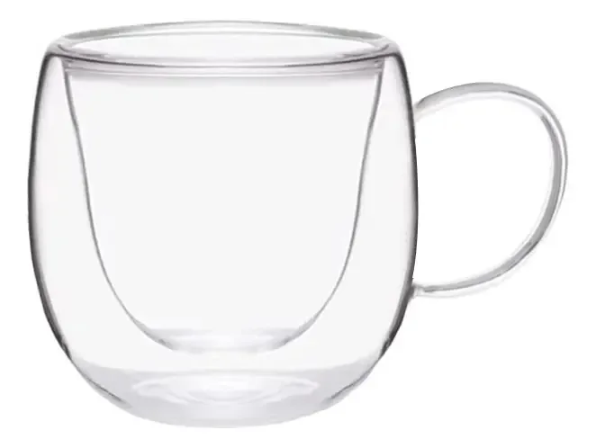Xicará Para Café Chá Vidro Duplo Borossilicato 85 Ml Liso
