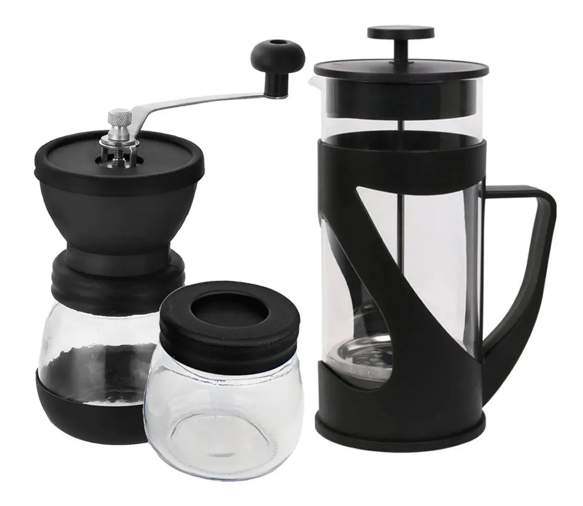 Moedor Manual De Café E Grãos Com Prensa Francesa 600ml Cor Preto