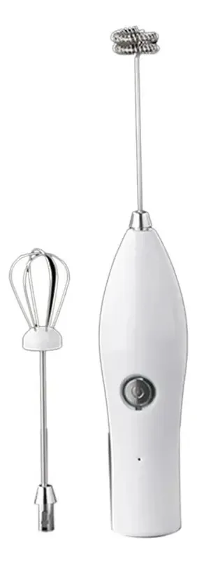 Mixer Batedor Elétrico Branco Com Duas Pontas E Cabo Usb