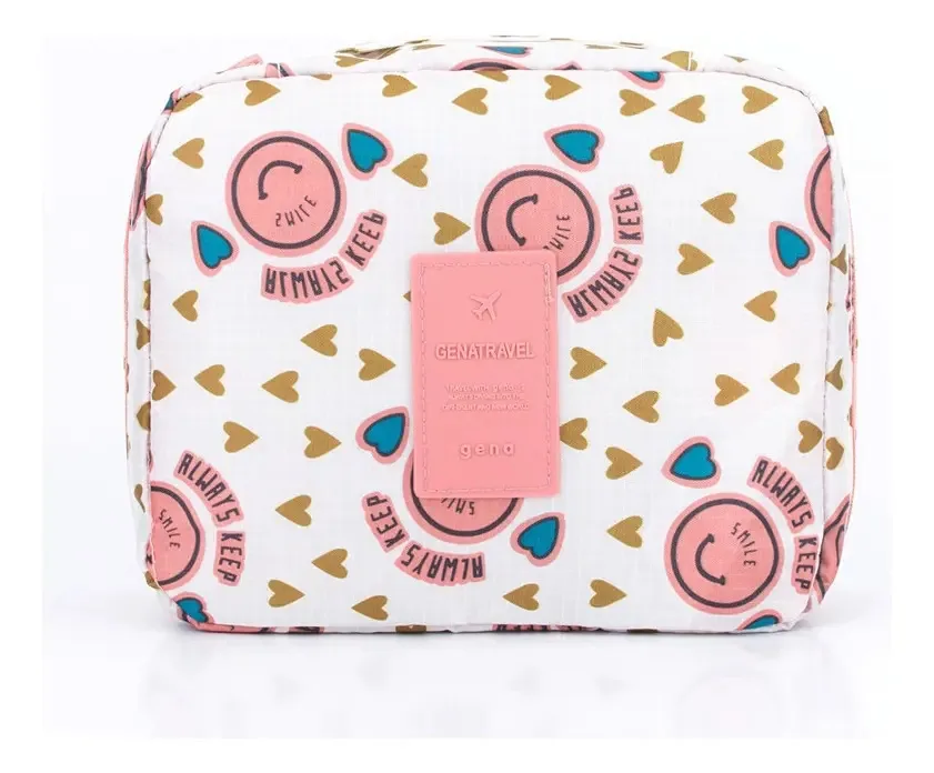 Necessaire Higiene Pessoal Viagem Maquiagem Com Divisória Cor Smile