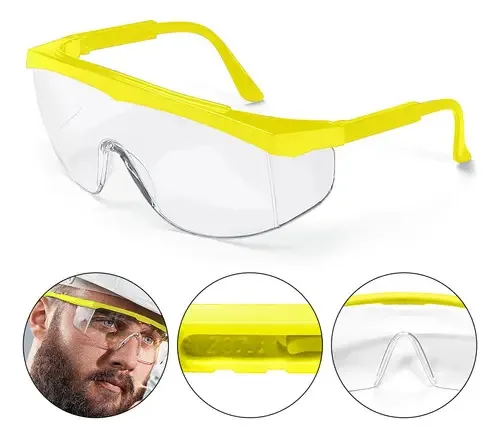 Óculos Segurança Rj Incolor Transparente Proteção Ajustável
