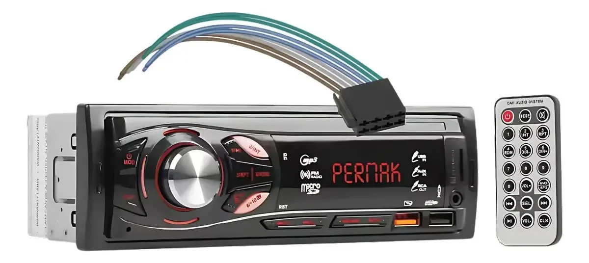 Rádio Permak Light Com Bluetooth Usb Fm Som Automotivo