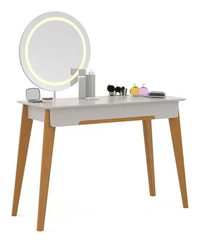 Penteadeira Tifanny Cinza Eco Wood Com Led Matic