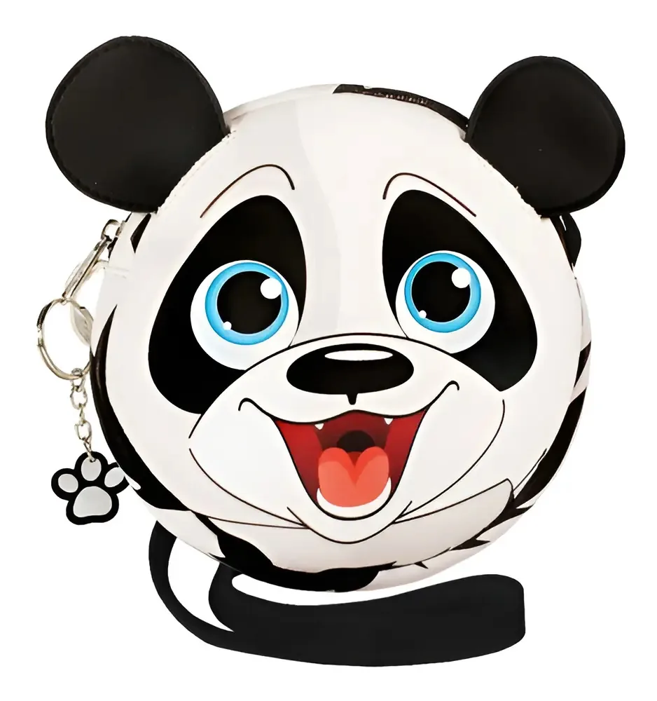 Bolsa Infantil Couro Sintético Panda Branco Magicc Bolsas