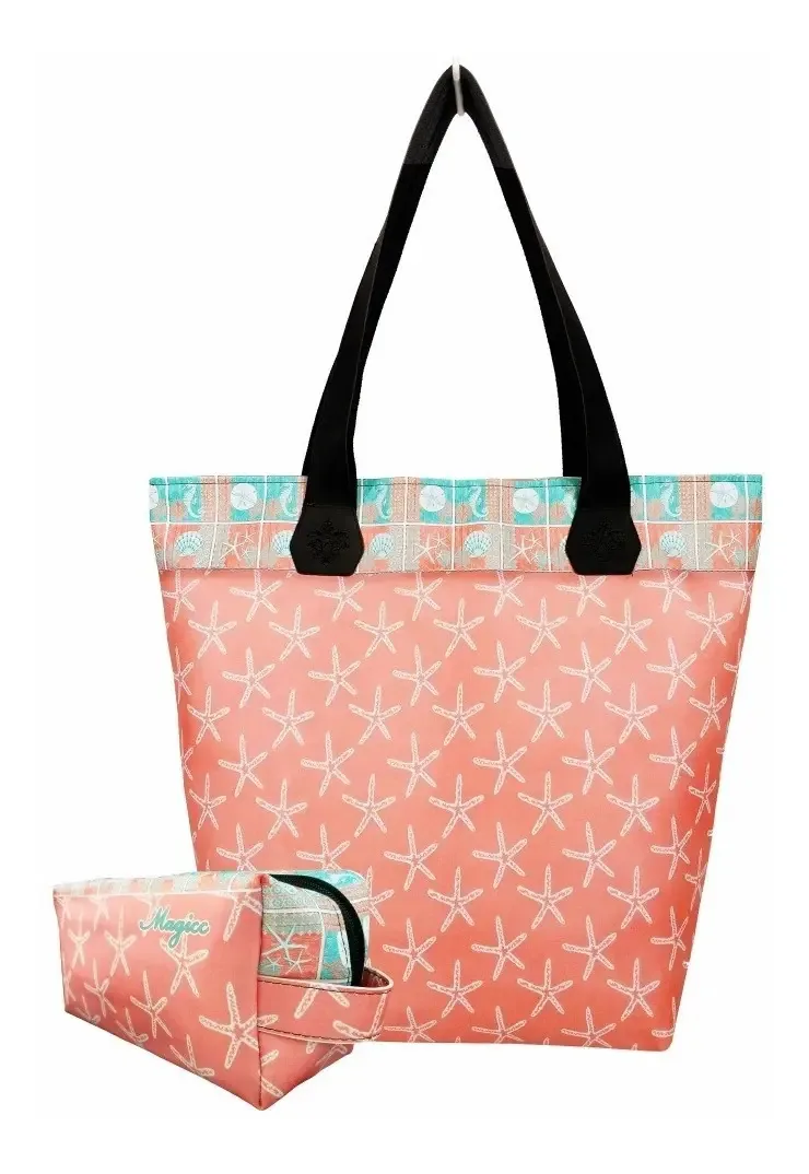 Bolsa Nécessaire Magicc Estrela do Mar Feminina Coral Impermeável