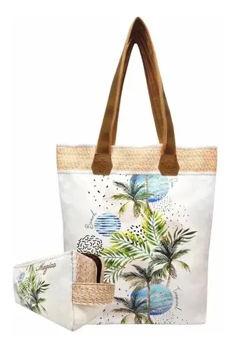 Bolsa de Praia Impermeável Magicc Bolsas com Necessaire Bege